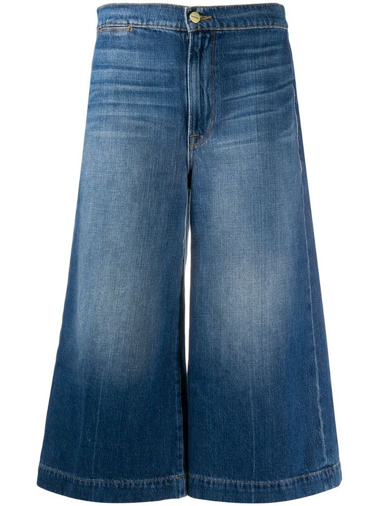 high-rise culotte jeans