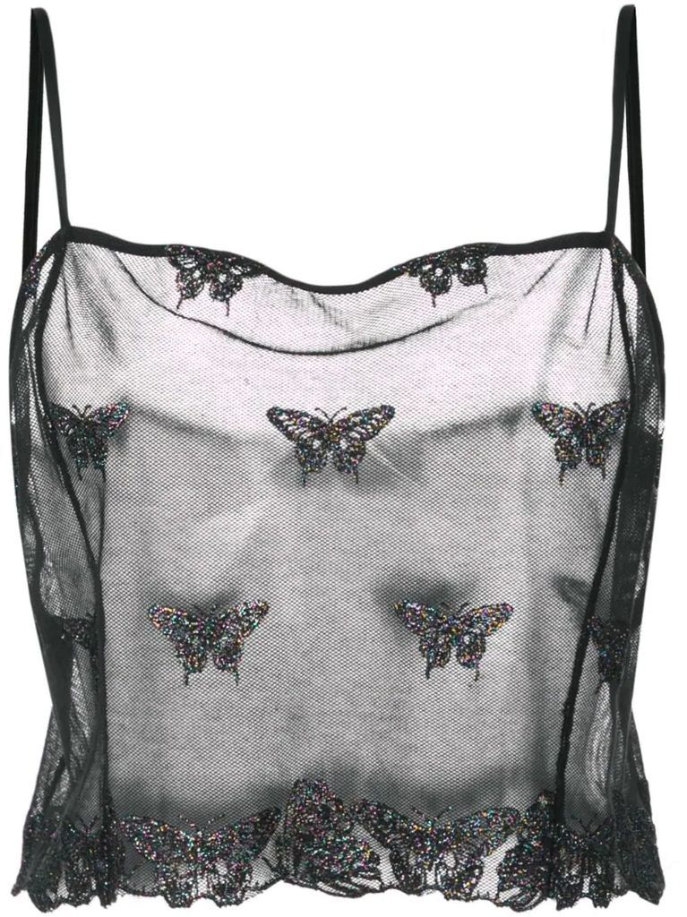 sheer embroidered top