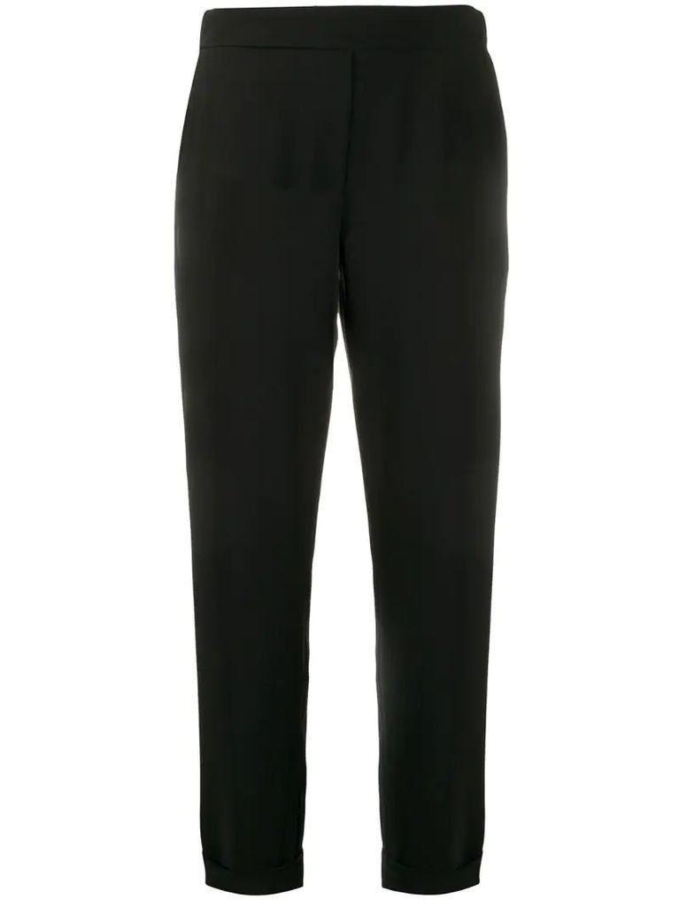 slim-fit tailored trousers