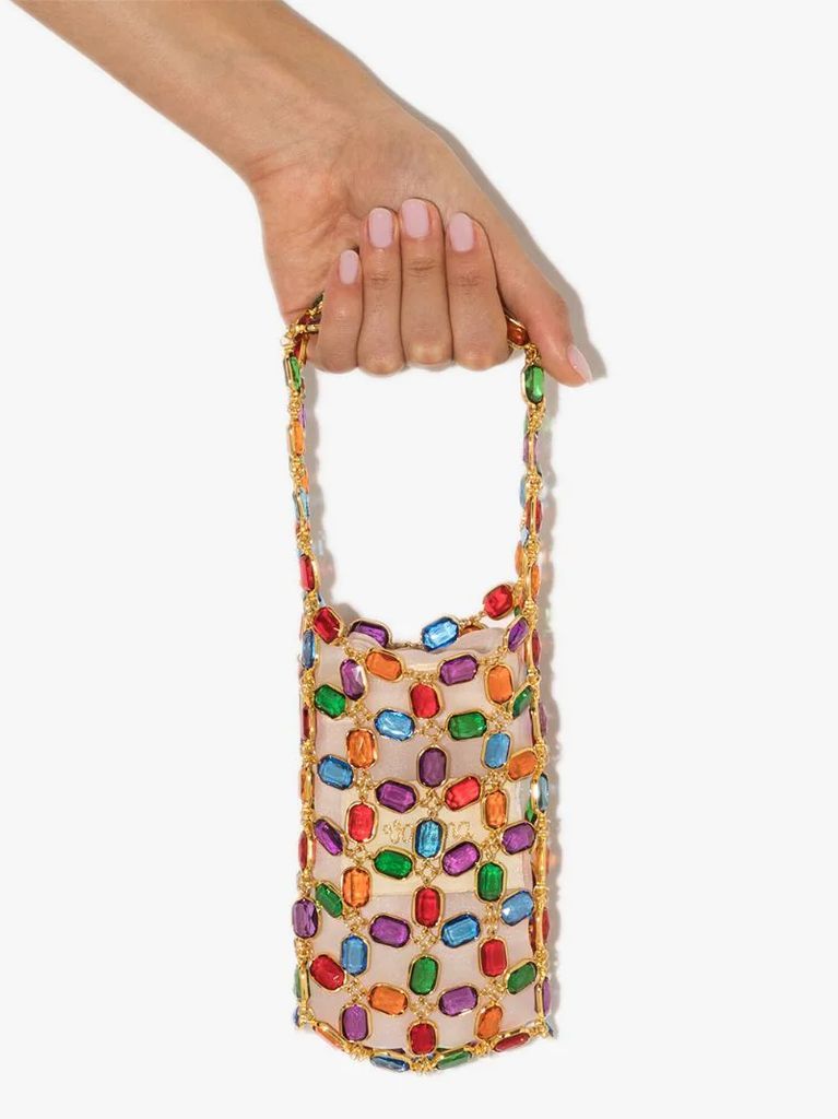 crystal stone chain mini bag