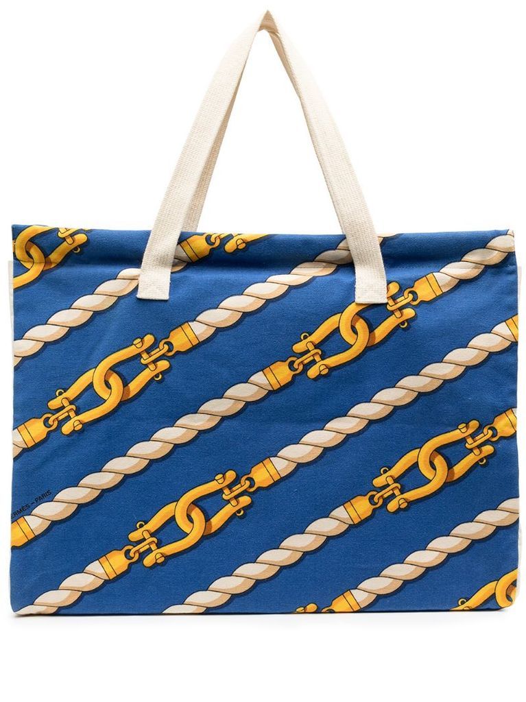 pre-owned harness print tote bag