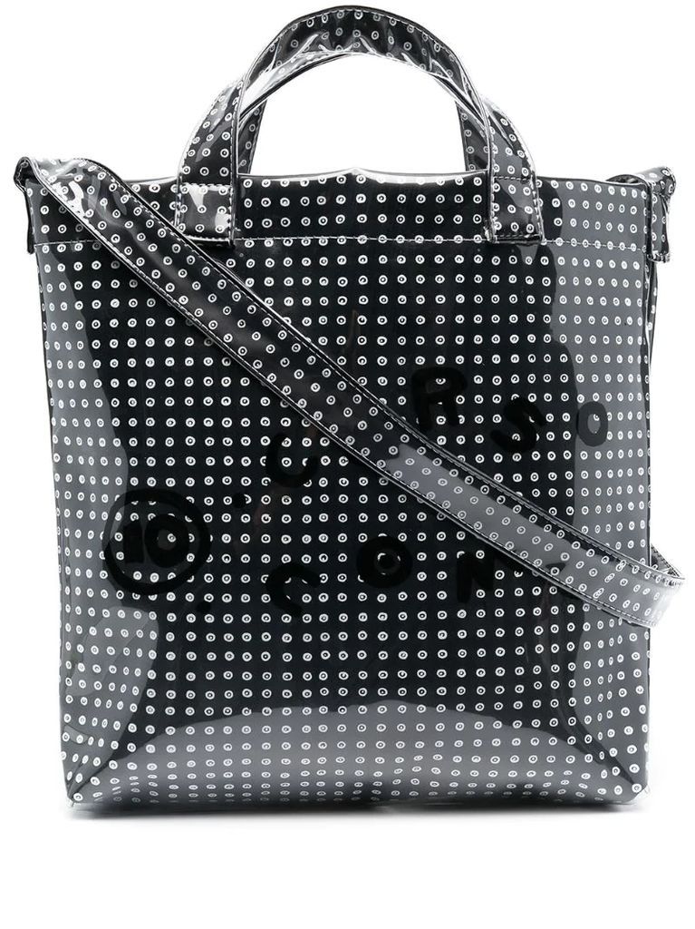 monogram print tote