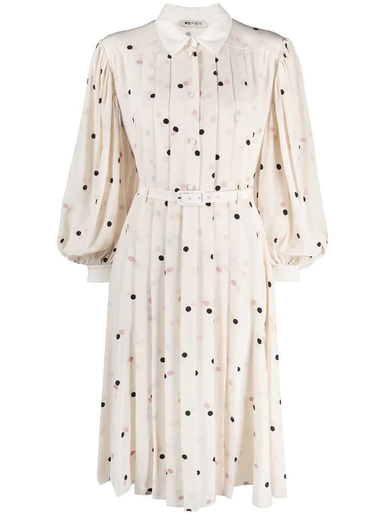 polka dot-print pleated dress