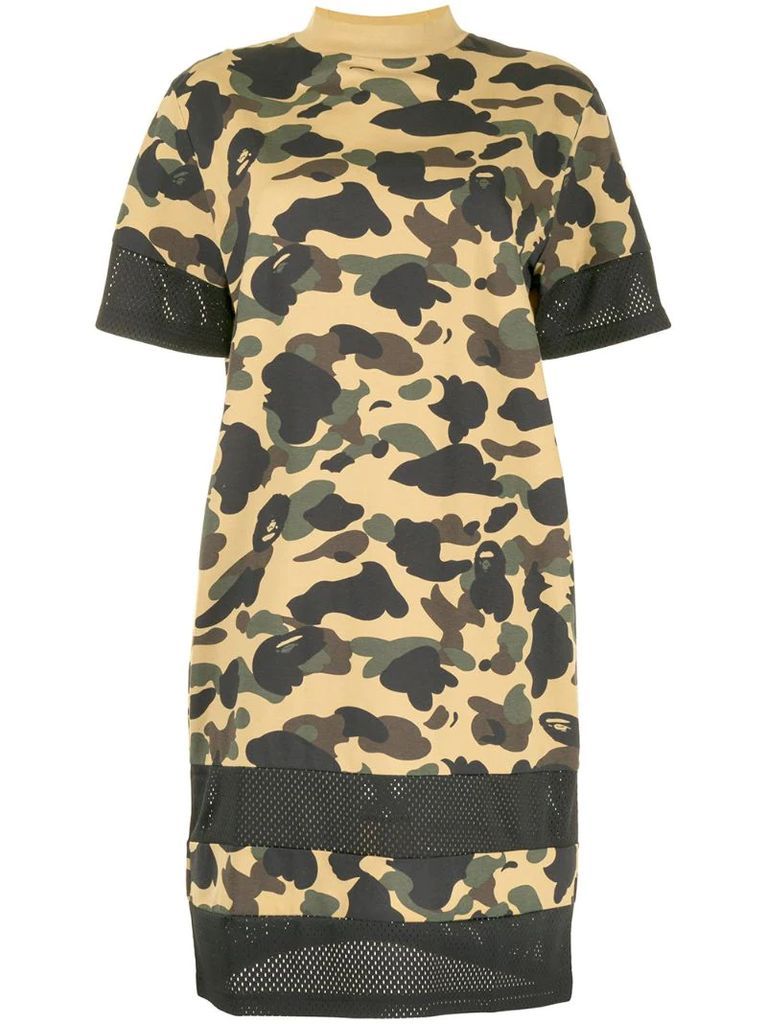 camouflage print T-shirt dress