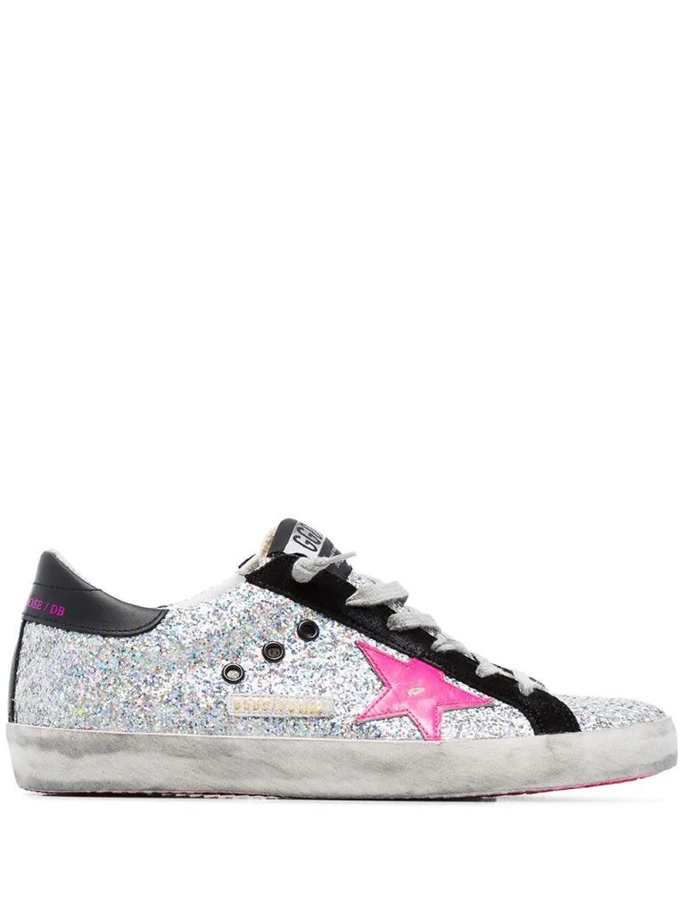 Superstar glittered low-top sneakers