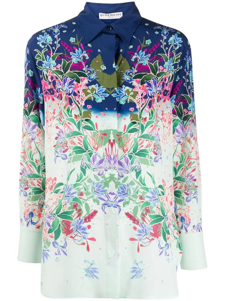 floral print silk shirt