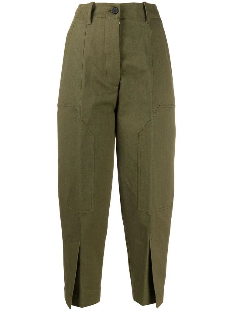 pleat detail wide-leg trousers