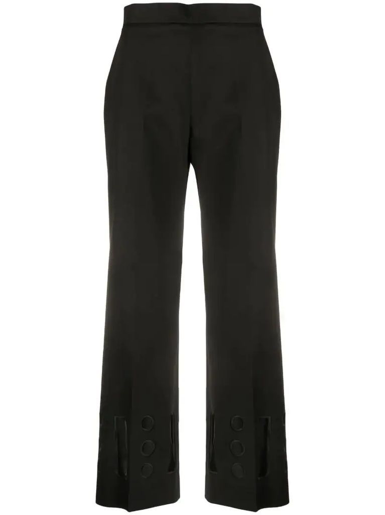 cut-out detail cropped trousers