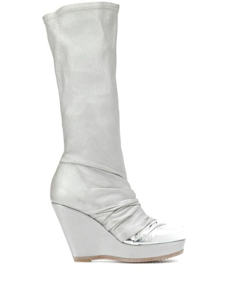 wedged mid-calf boots