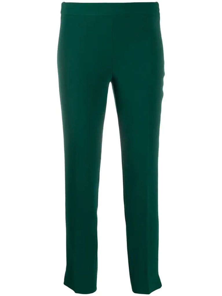 crepe slim-fit trousers