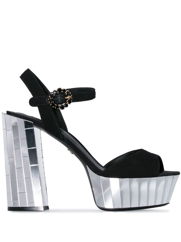 black Belluci 120 mirror platform suede sandals