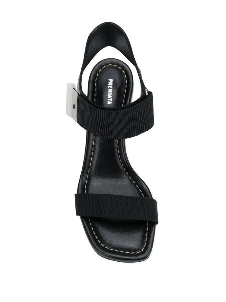 block heel touch-strap sandals