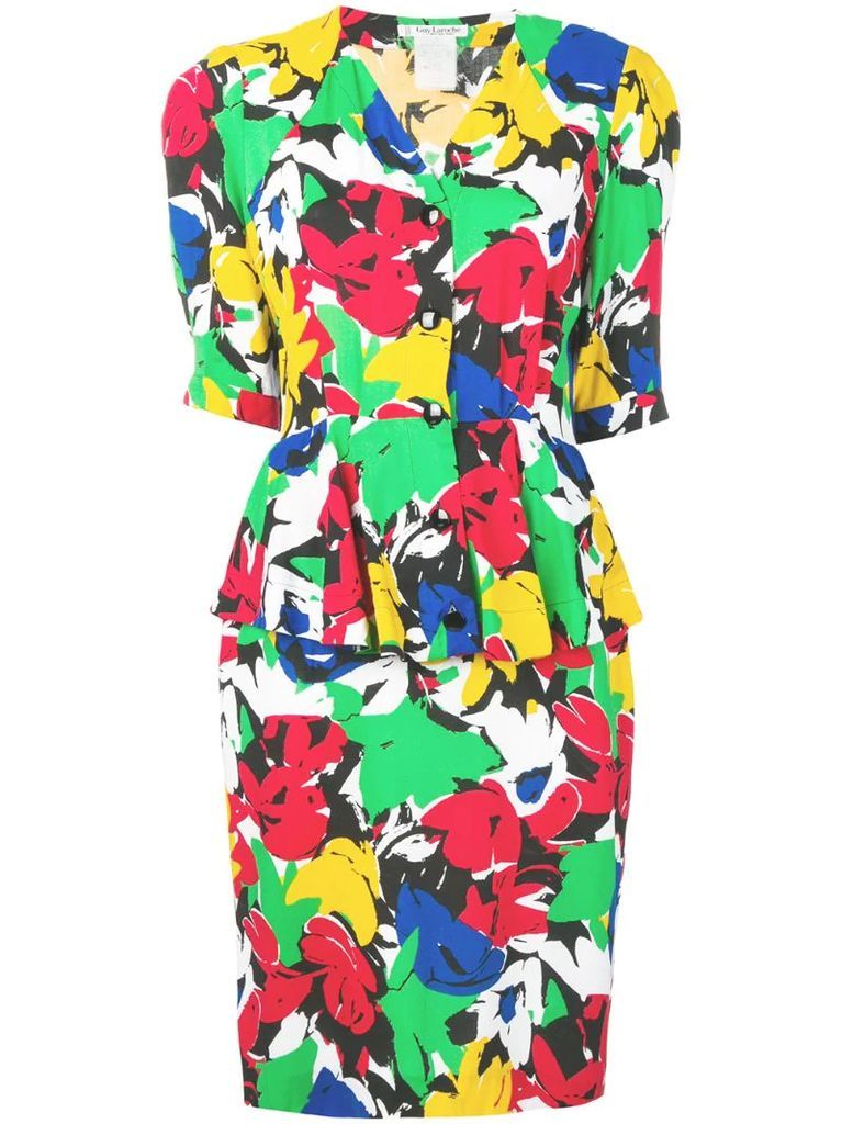 1980's floral two piece dress