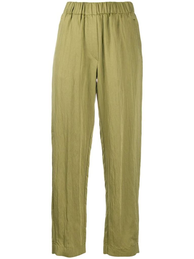 elasticated waist loose fit trousers