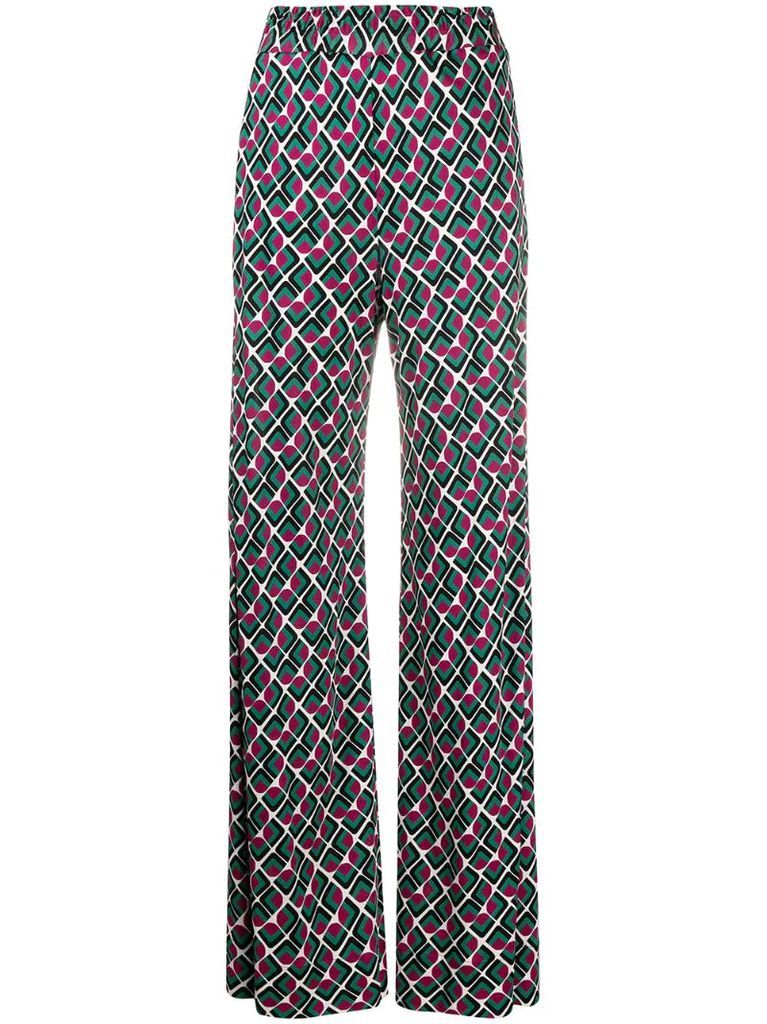 all-over print palazzo trousers