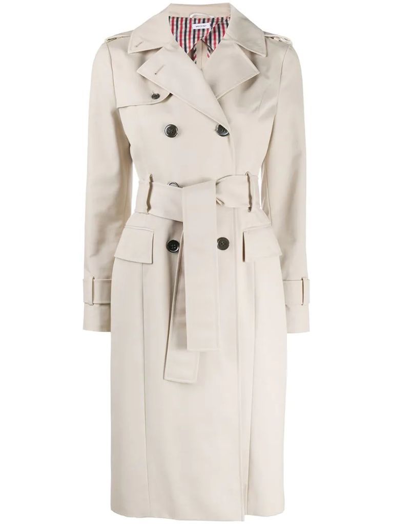 double-breasted waterproof trench coat