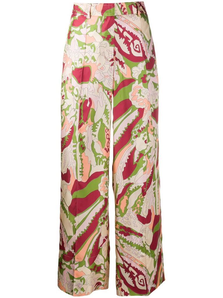 abstract print palazzo trousers