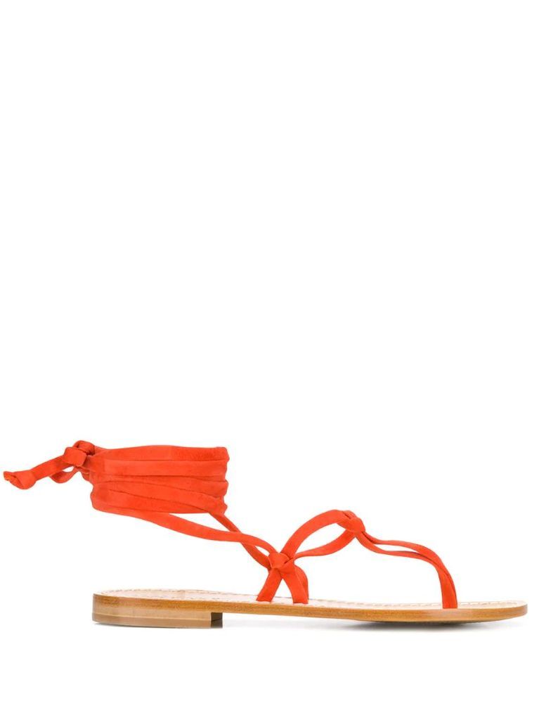 lace-up thong sandals
