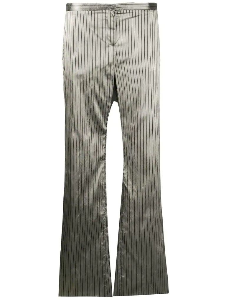 1990s metallic pinstripe trousers