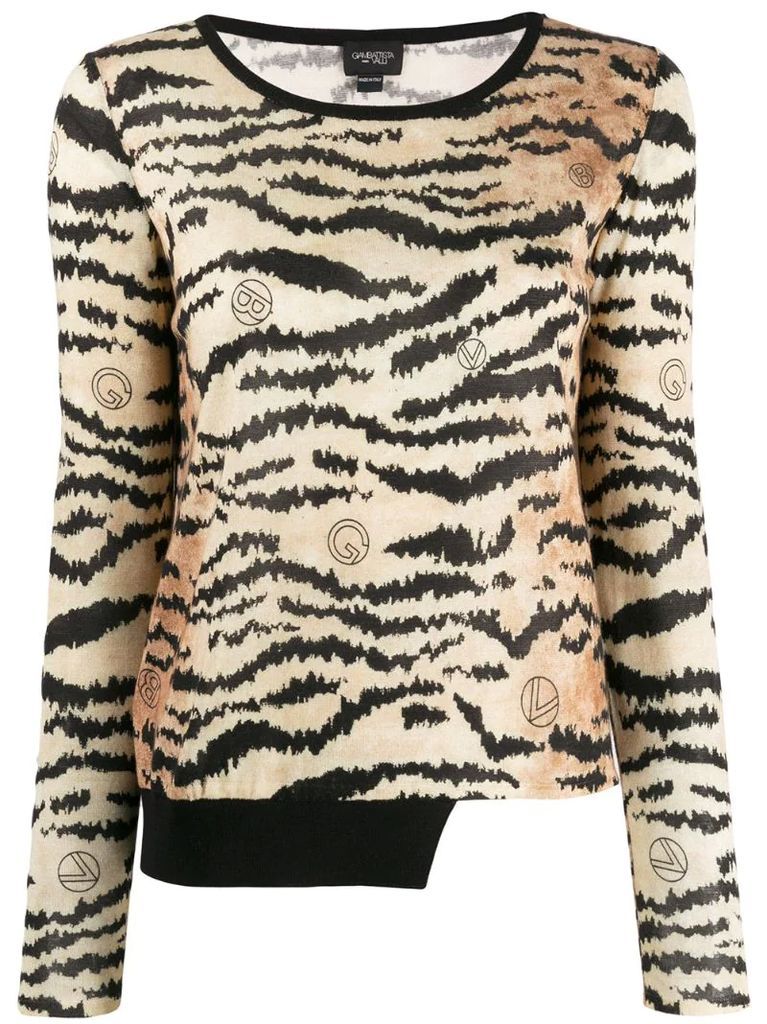 tiger print jumper