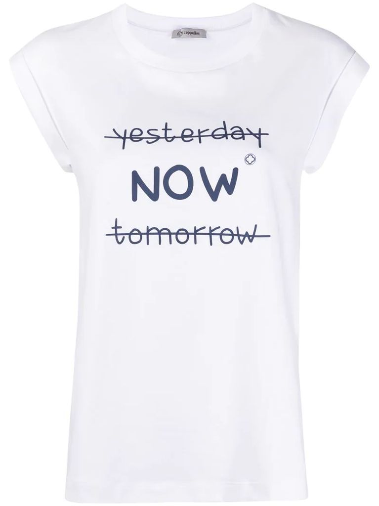 'Now' print T-shirt