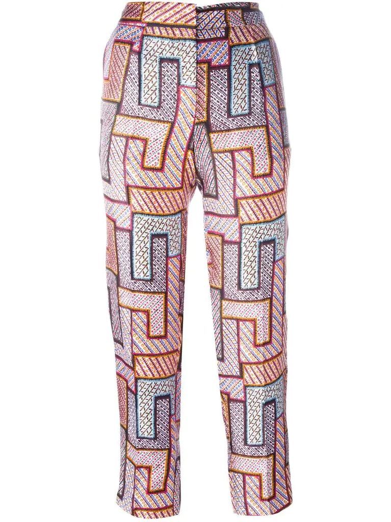 geometric print trousers