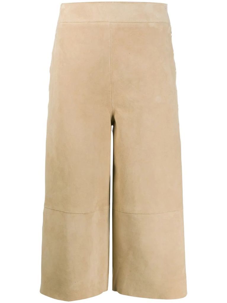 cropped eyelet-detail trousers