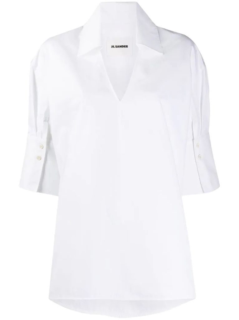 open collar crisp shirt