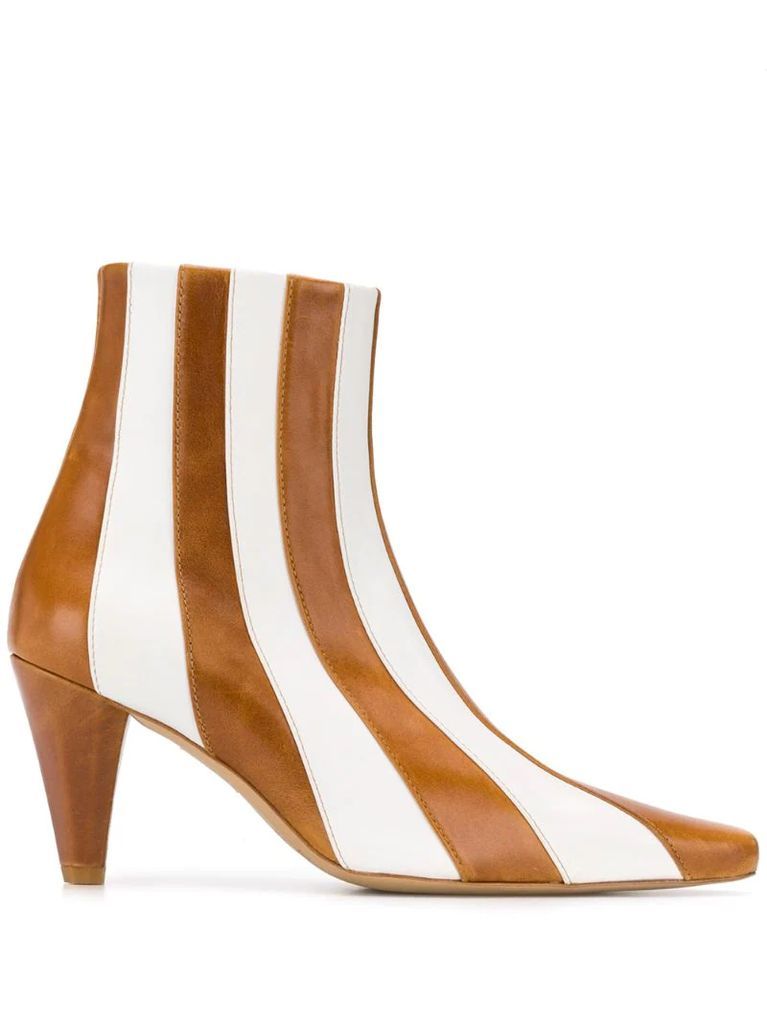 Lio striped ankle boots