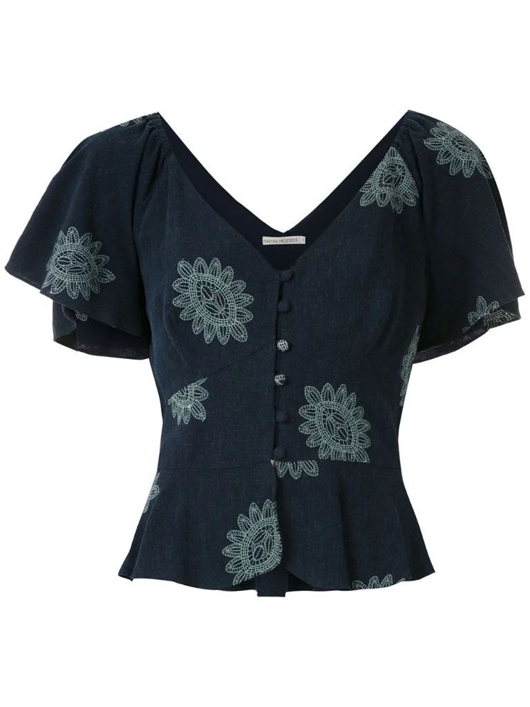 Mandacaru Greta embroidered blouse