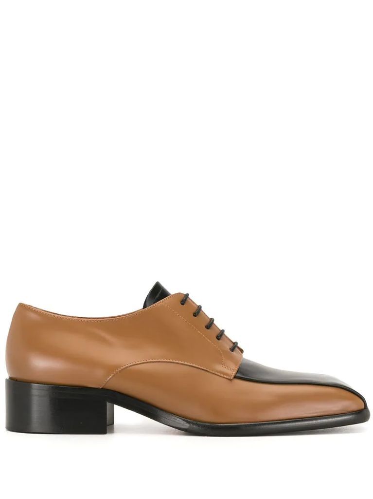 Cordovan two-tone lace-up shoes