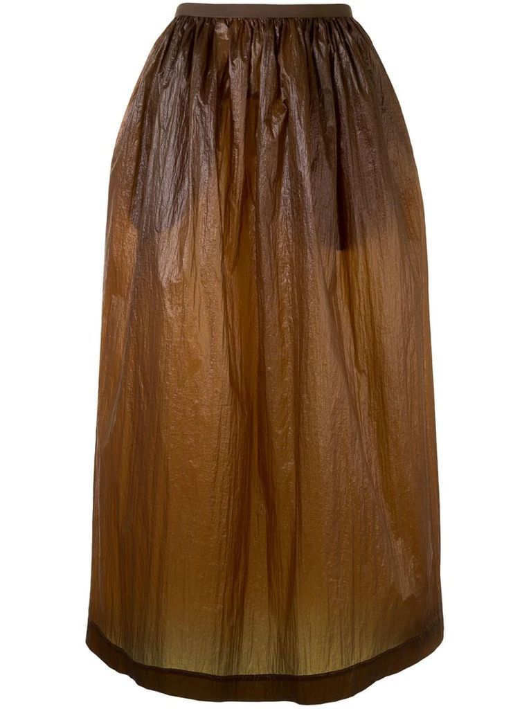 crinkled midi skirt