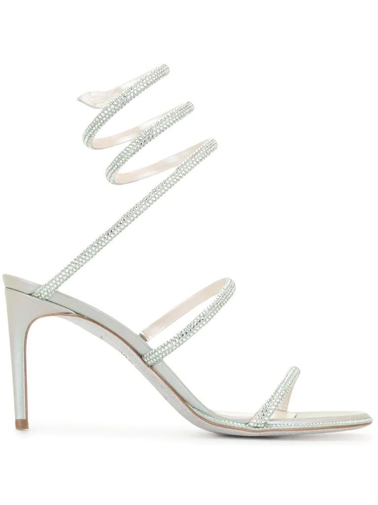 wrap-style heeled sandals