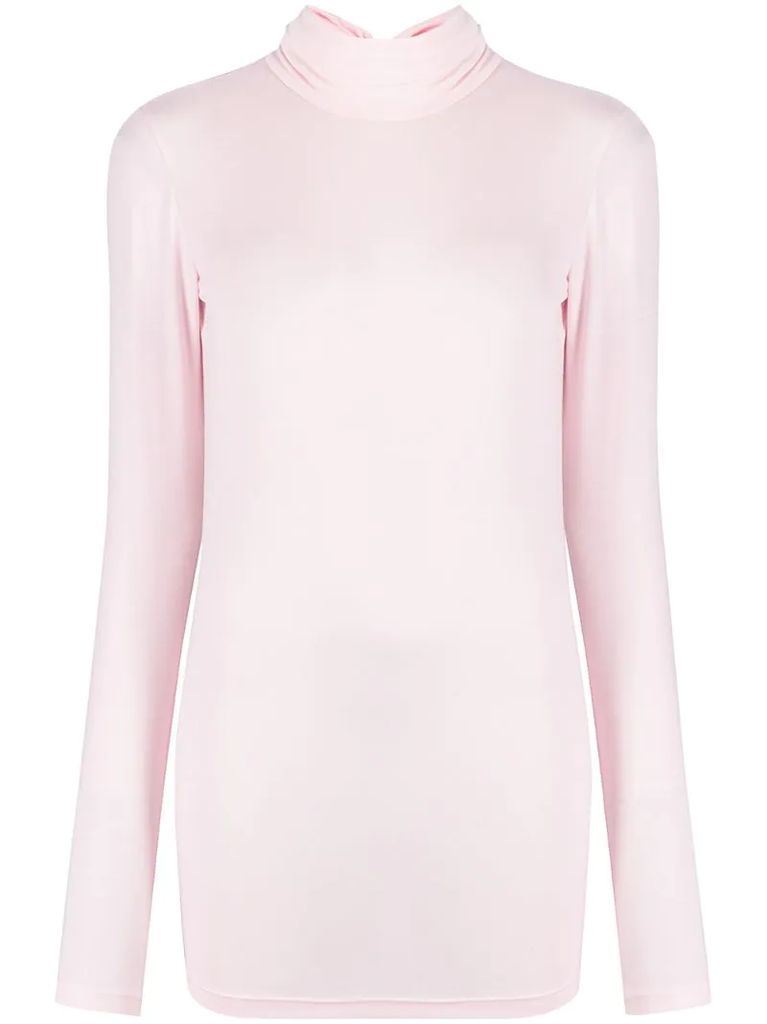 roll neck jersey top