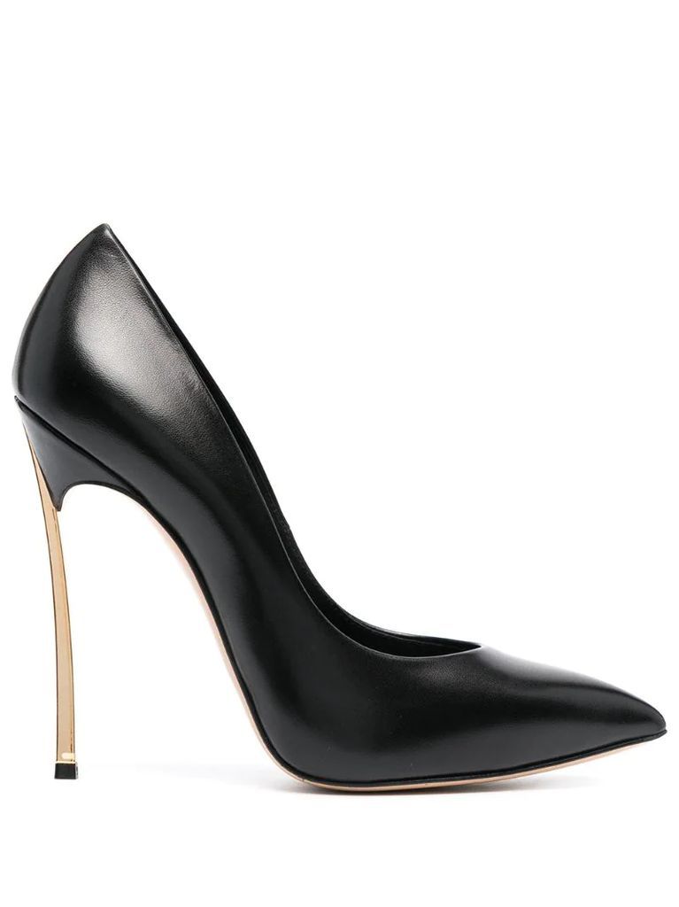 Blade leather pumps