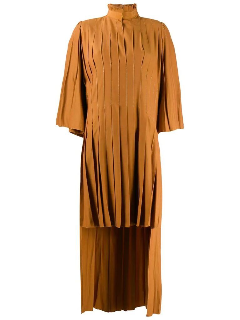 asymmetric pleated dress