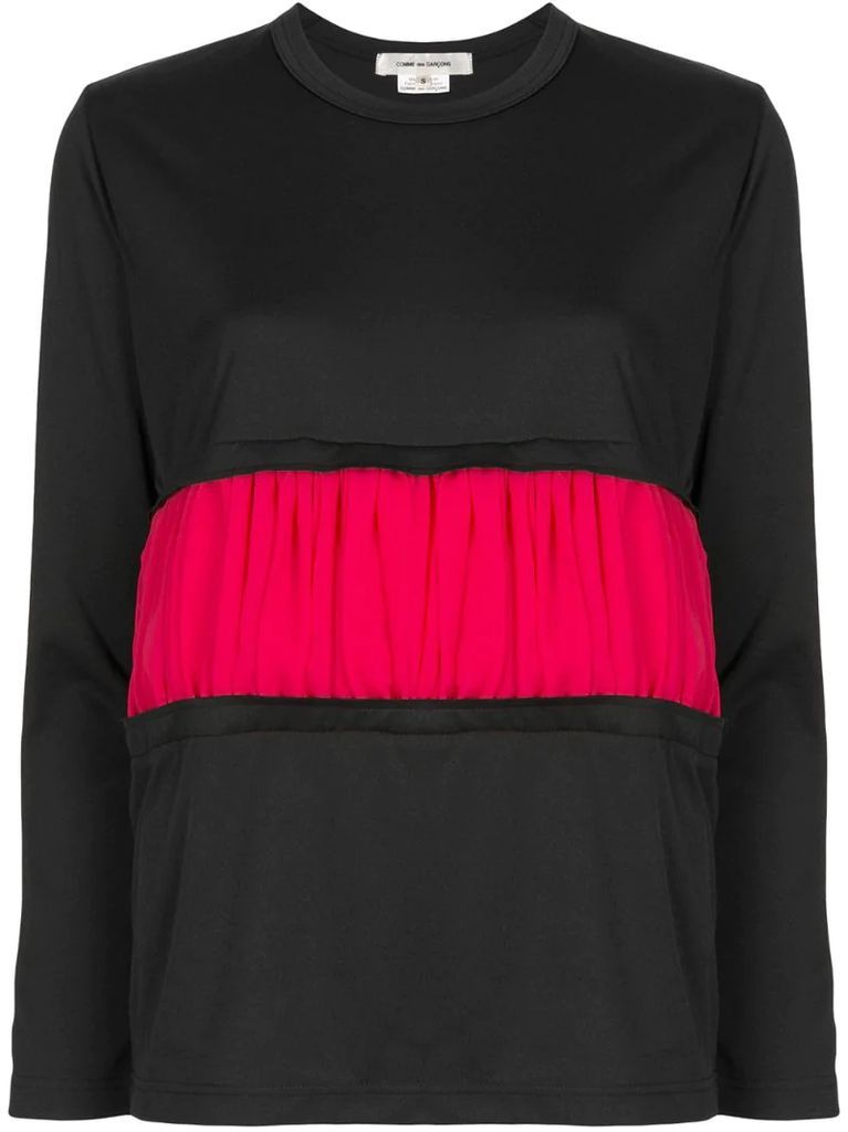 contrast pleated panel top
