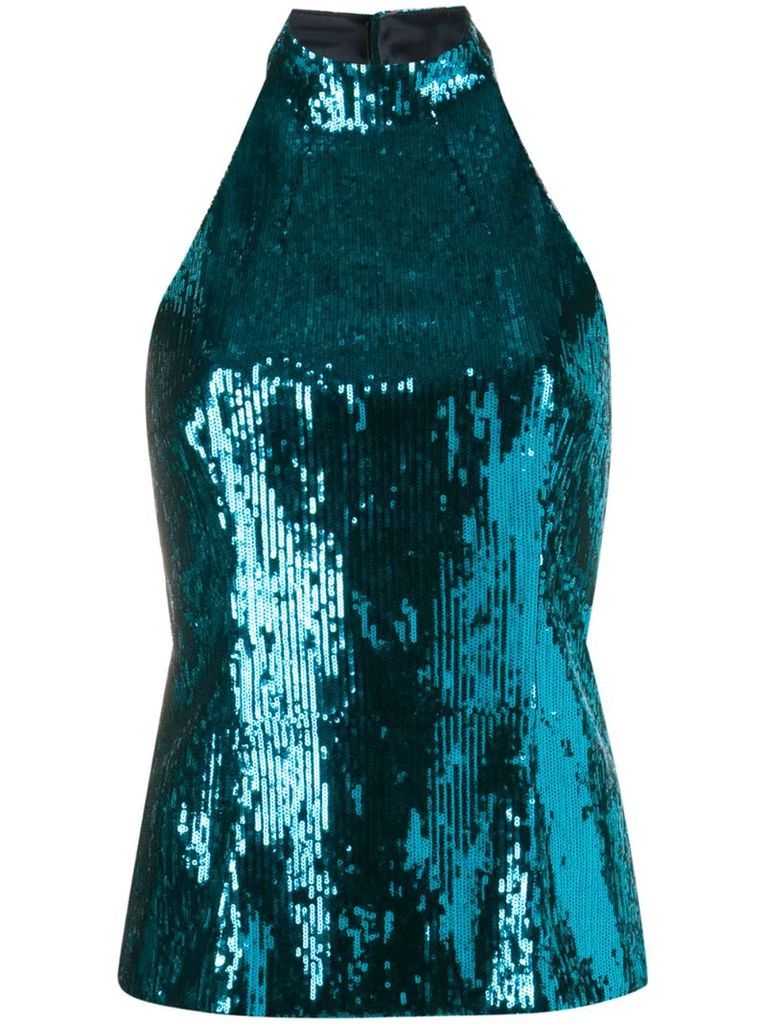 sequinned open-back top