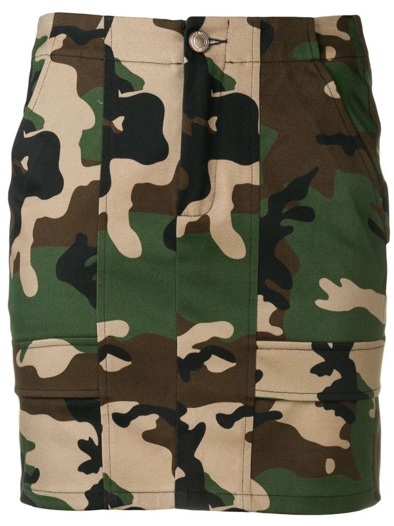 camouflage print mini skirt