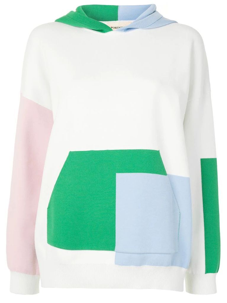 colour-block relaxed-fit hoodie