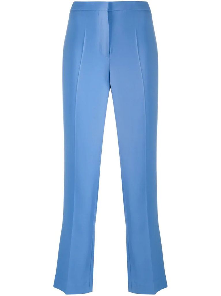 cropped bootcut stretch trousers