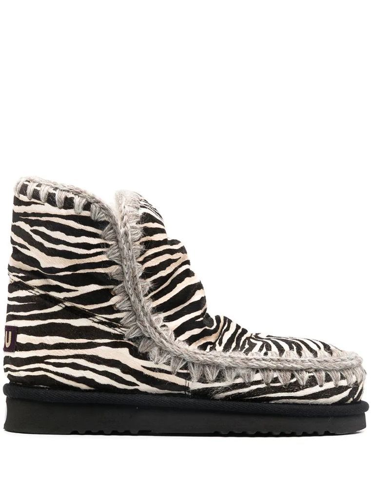 zebra print Eskimo boots