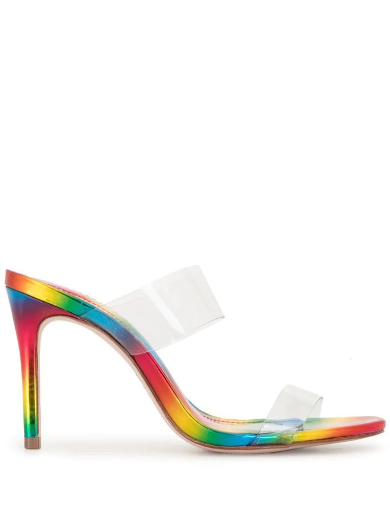 rainbow-effect heeled sandals
