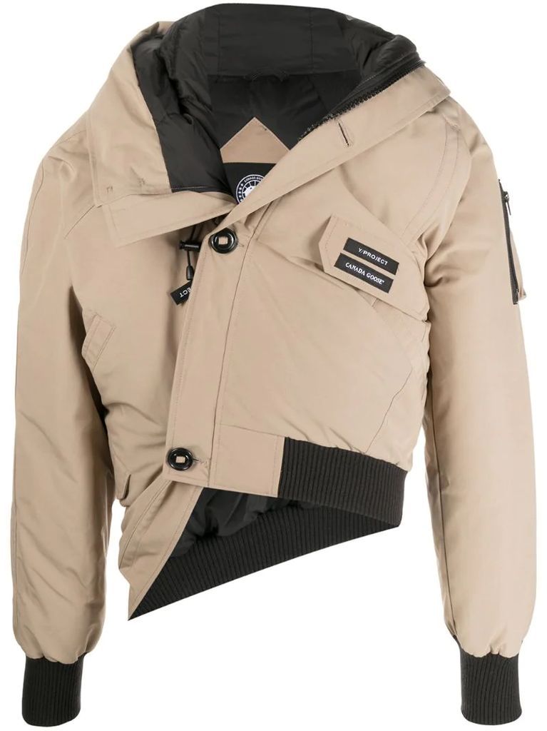 off-centre buttoned up down jacket