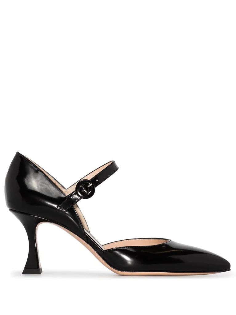 70mm leather Mary Jane pumps