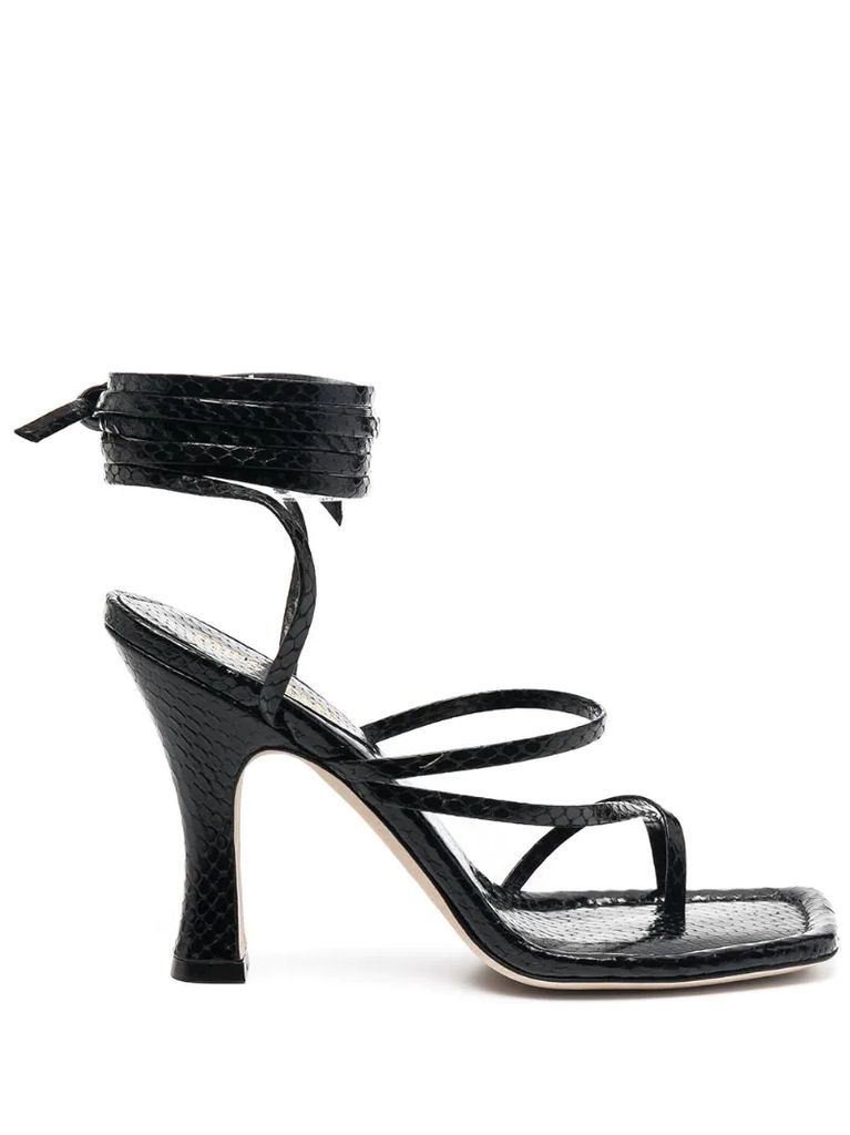 ankle-tie leather sandals