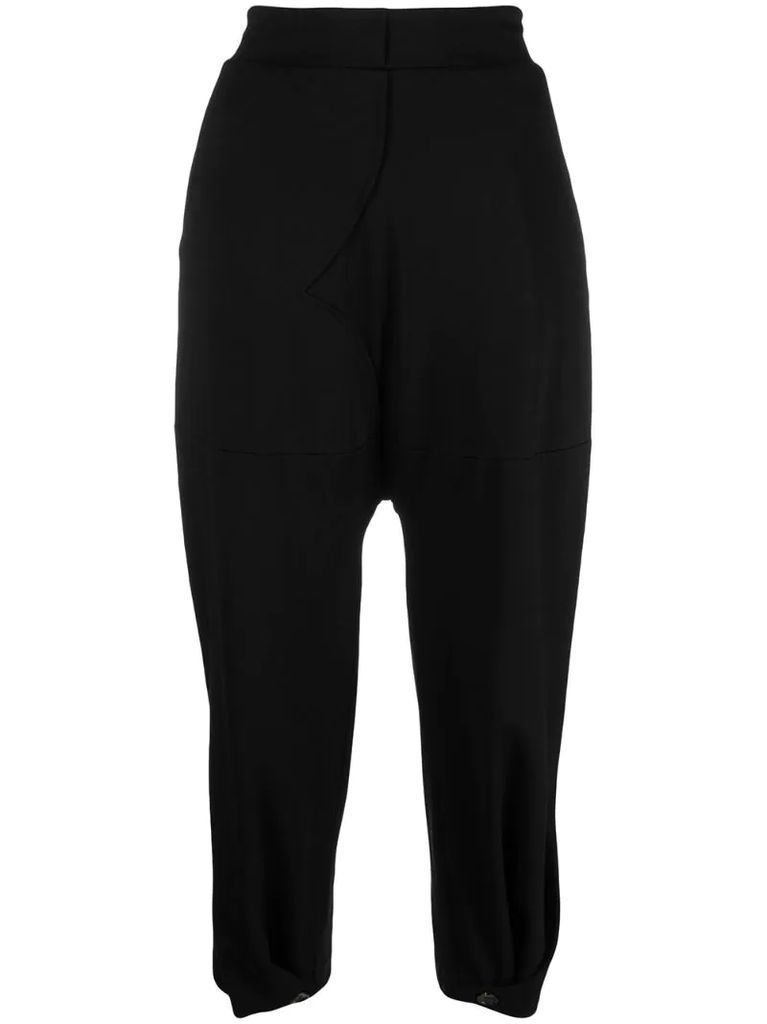 piped-trim cropped trousers