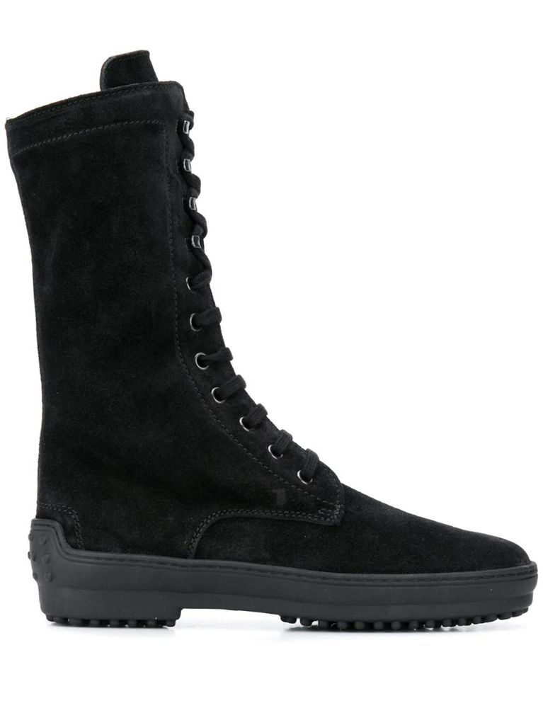 lace-up calf-length boots