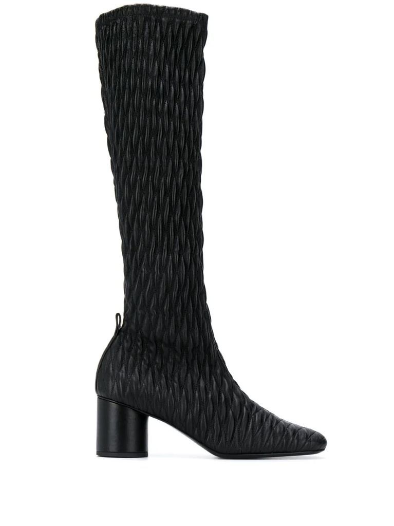 quilted Paola knee-high boots