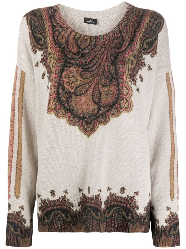 paisley-print knitted top